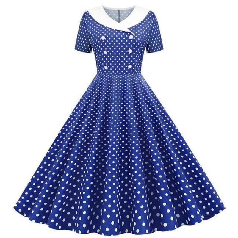 Robe Vintage&lt;br&gt; Année 40 Bleu - Louise Vintage