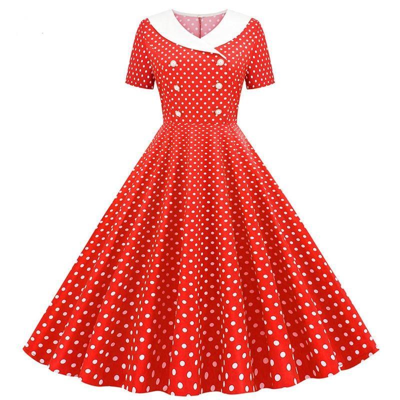 Robe Vintage&lt;br&gt; Année 40 Rouge - Louise Vintage