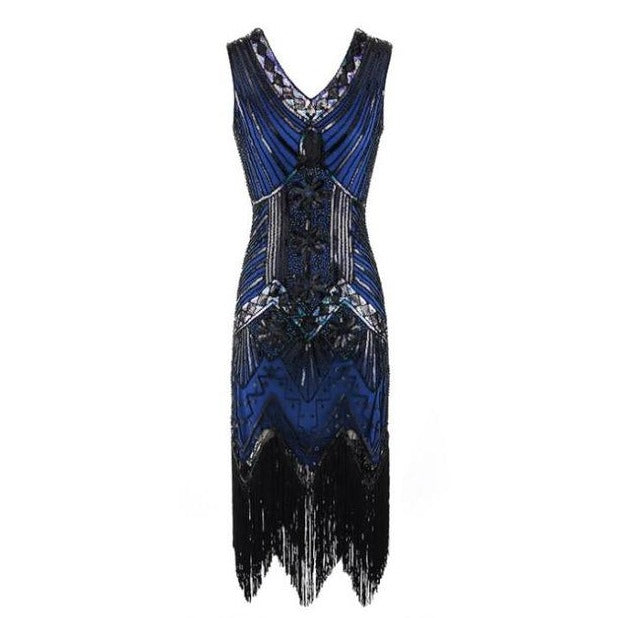 Robe Vintage<br> Années 20 Bleu Noir - Louise Vintage