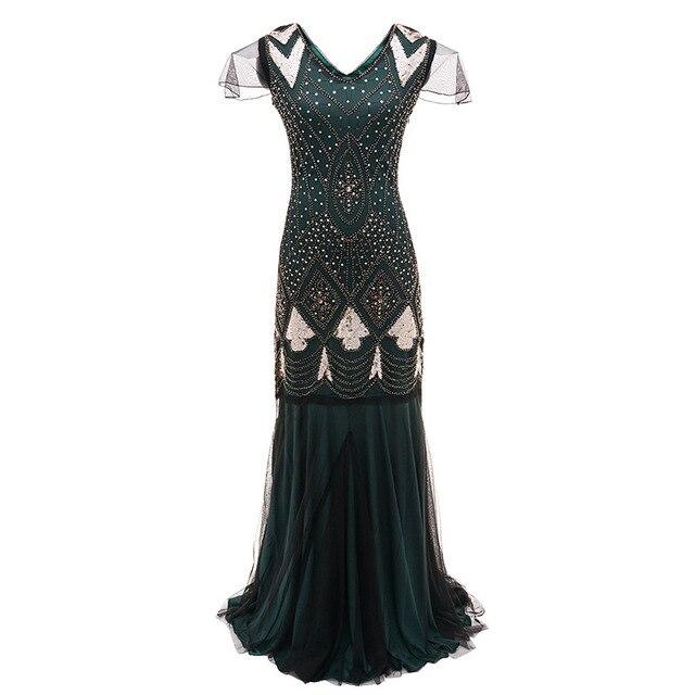 Robe Vintage<br> Années 20 Charleston Vert - Louise Vintage