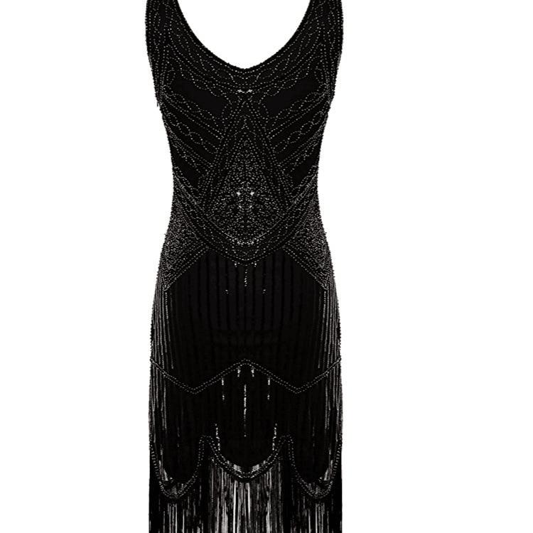 Robe Vintage&lt;br&gt; Années 20 Gatsby Noir - Louise Vintage