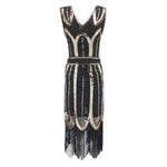 Robe Vintage<br> Années 20 Gatsby Noir Or - Louise Vintage