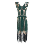 Robe Vintage<br> Années 20 Gatsby Vert - Louise Vintage