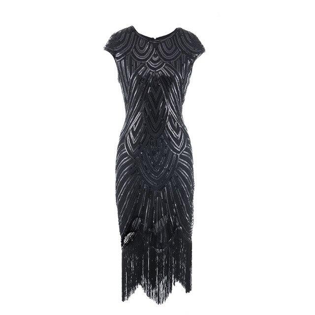 Robe Vintage&lt;br&gt; Années 20 Grande Taille Art Déco Noir - Louise Vintage