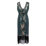 Robe Vintage<br> Années 20 Grande Taille Jazz Vert - Louise Vintage