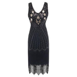 Robe Vintage<br> Années 20 Grande Taille Noir Or - Louise Vintage