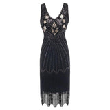 Robe Vintage<br> Années 20 Grande Taille Noir Or - Louise Vintage