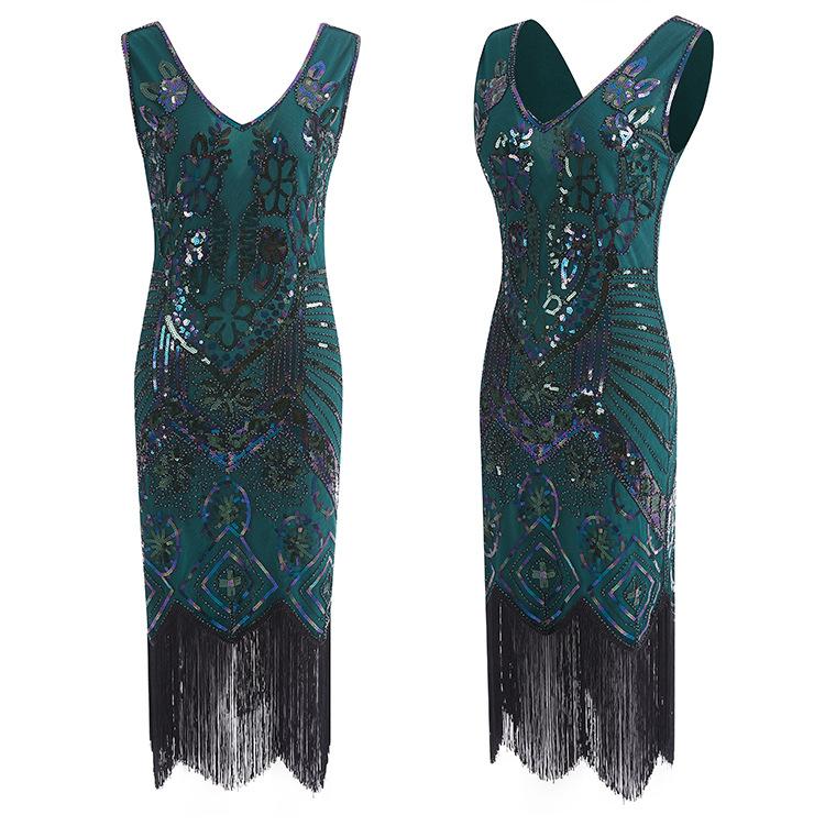 Robe Vintage&lt;br&gt; Années 20 Paris Vert - Louise Vintage