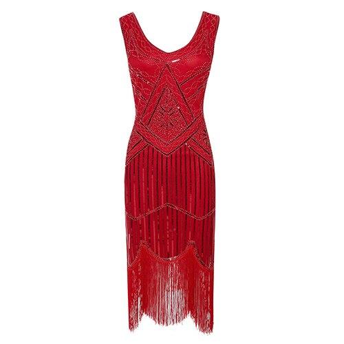 Robe Vintage&lt;br&gt; Années 20 Rouge - Louise Vintage