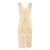 Robe Vintage<br> Années 20 Sequins Beige - Louise Vintage