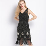 Robe Vintage<br> Années 20 Sequins Noir Or - Louise Vintage