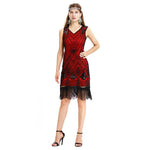 Robe Vintage<br> Années 20 Sequins Rouge - Louise Vintage