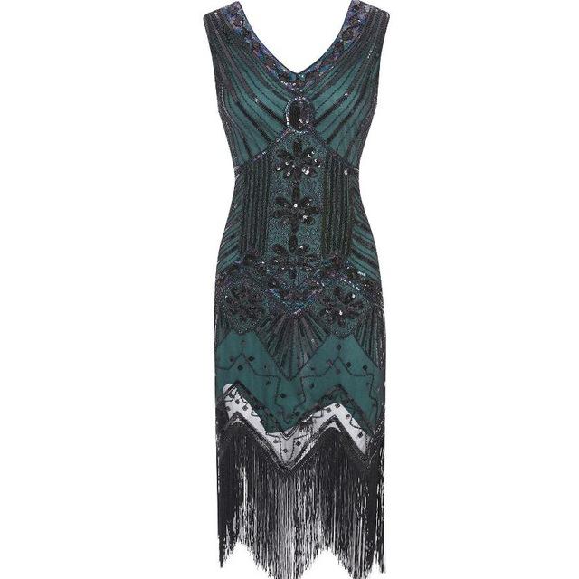 Robe Vintage<br> Années 20 Vert Rétro - Louise Vintage