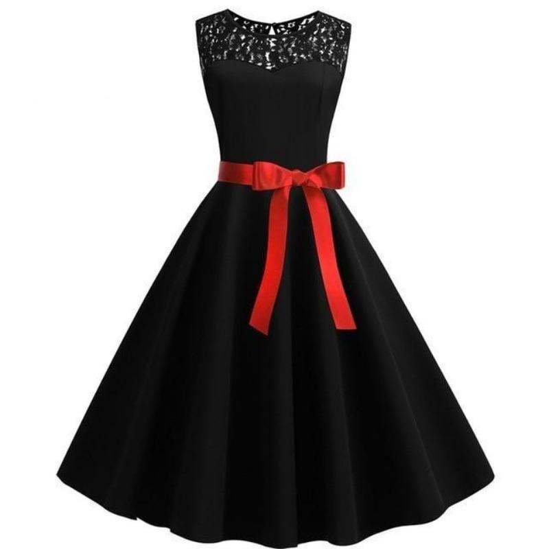 Robe Vintage&lt;br&gt; Dentelle Noir - Louise Vintage