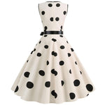 Robe Vintage<br> été Blanc Pois - Louise Vintage