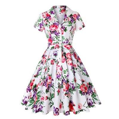 Robe Vintage<br> Grande Taille 60s Blanche - Louise Vintage