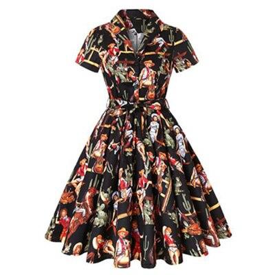 Robe Vintage<br> Grande Taille 60s Pinup noire - Louise Vintage