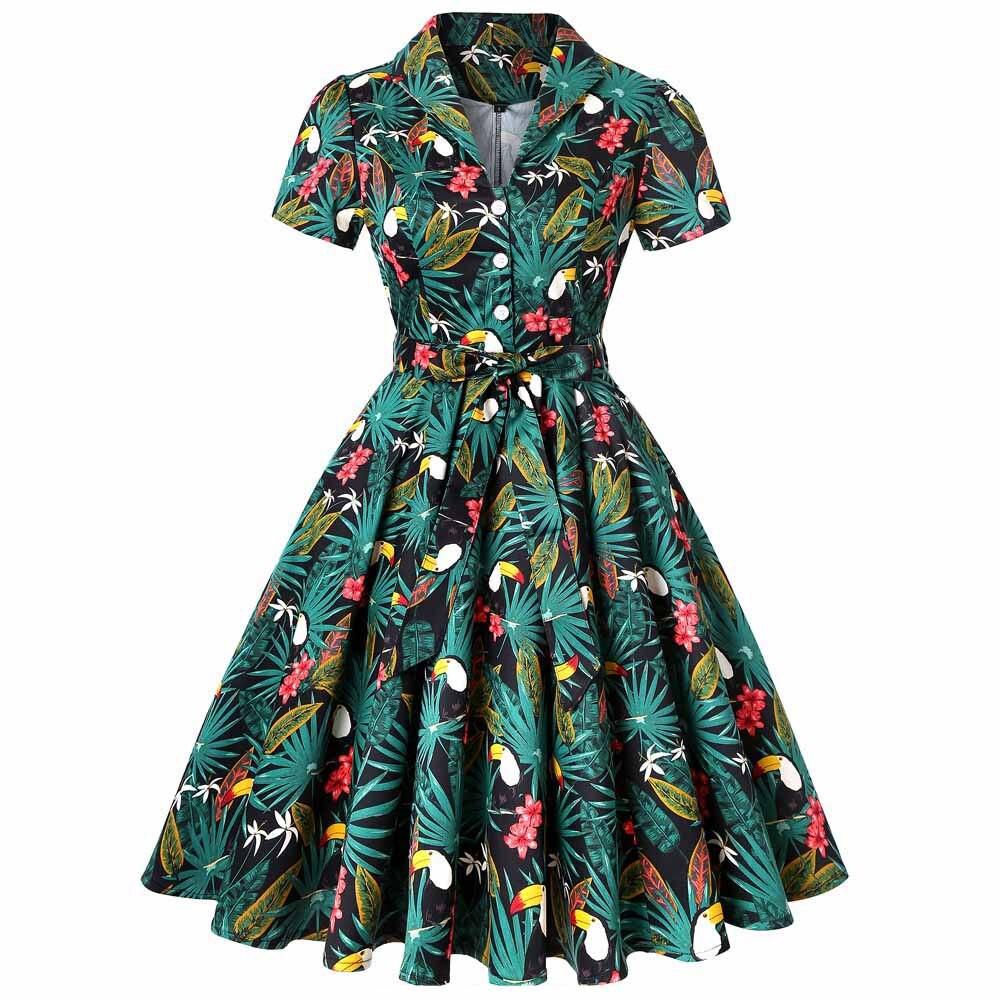 Robe Vintage&lt;br&gt; Grande Taille 60s plante - Louise Vintage