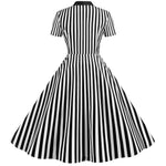 Robe Vintage<br> Rétro Rayures Noir - Louise Vintage