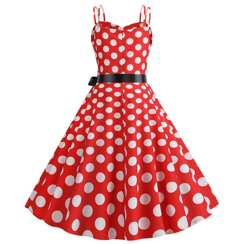 Robe Vintage Rockabilly Rouge Pois Blancs - Louise Vintage