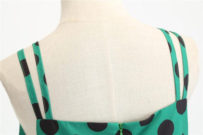 Robe Vintage&lt;br&gt; Rockabilly Vert pois - Louise Vintage
