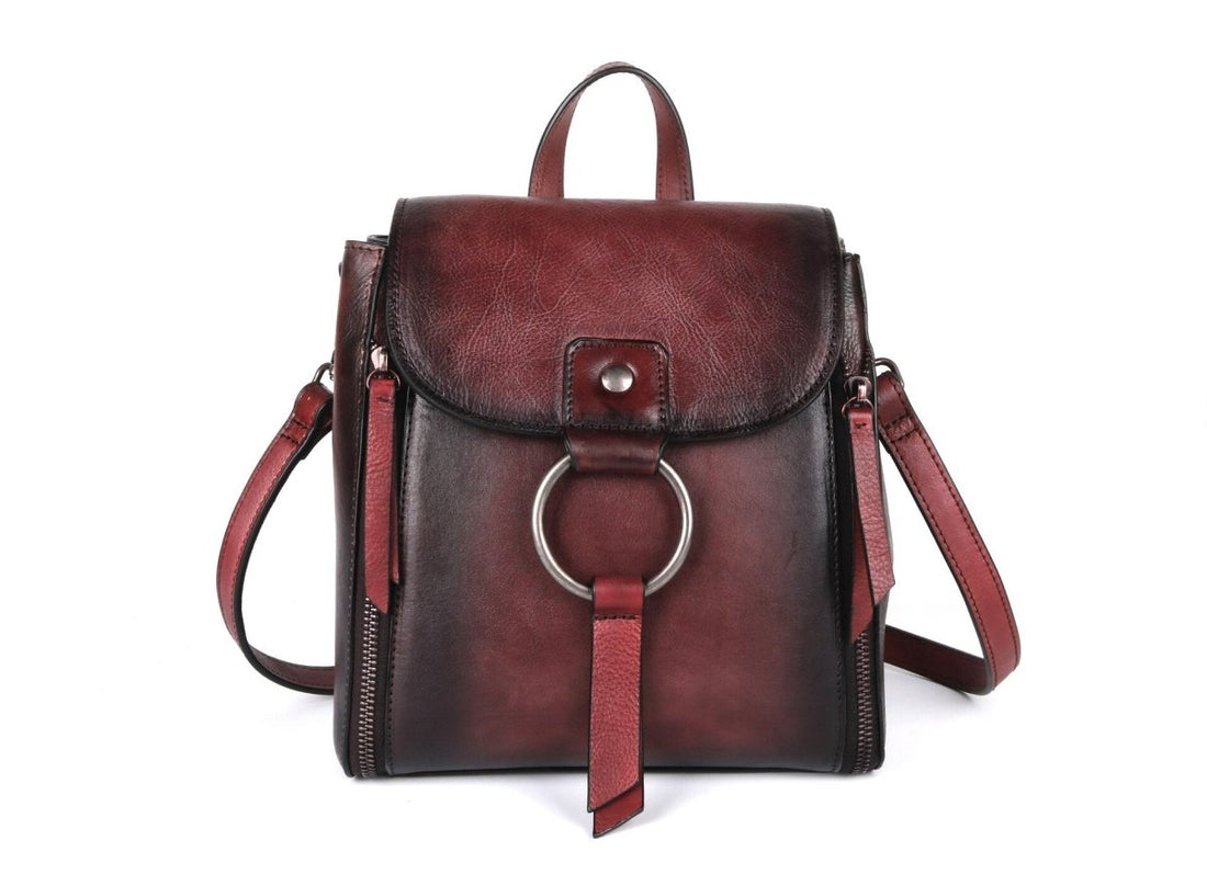 Sac à Dos Cuir Femme Vintage Violet - Louise Vintage