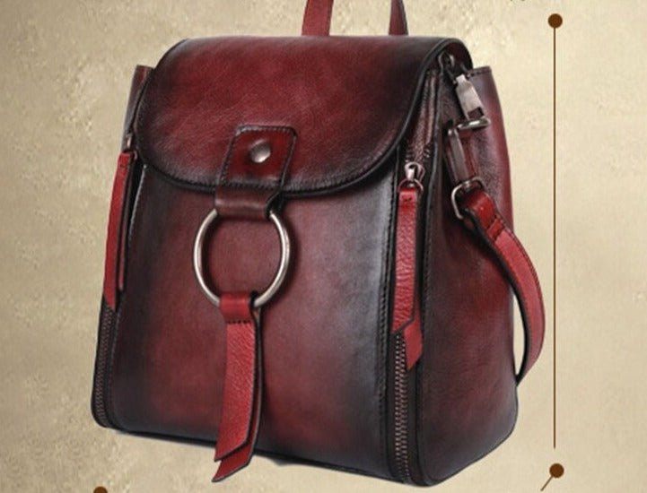 Sac à Dos Cuir Femme Vintage Violet - Louise Vintage