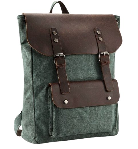 Sac à Dos Vintage Canvas Vert - Louise Vintage