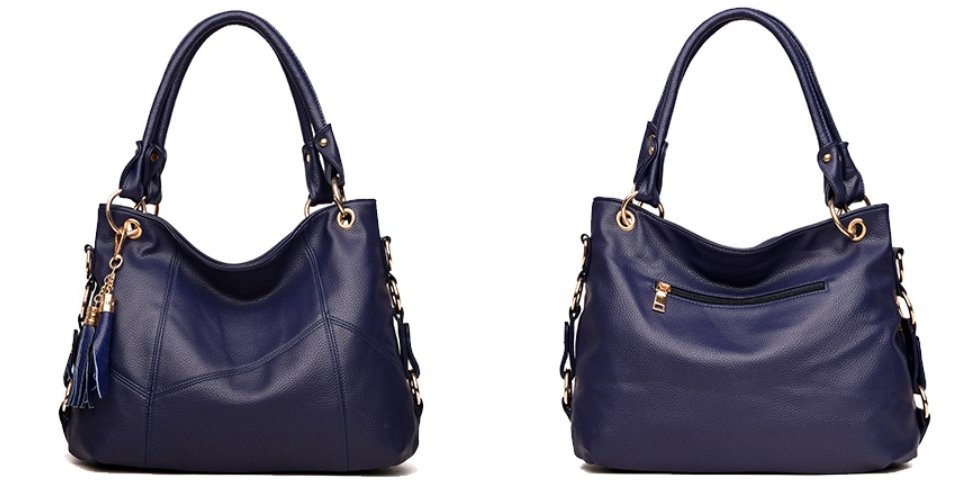 Sac à Main en Cuir Vintage Bleu - Louise Vintage