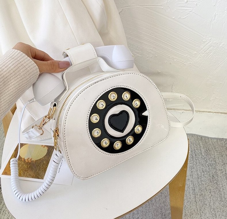 Sac à Main Téléphone Rétro Blanc - Louise Vintage