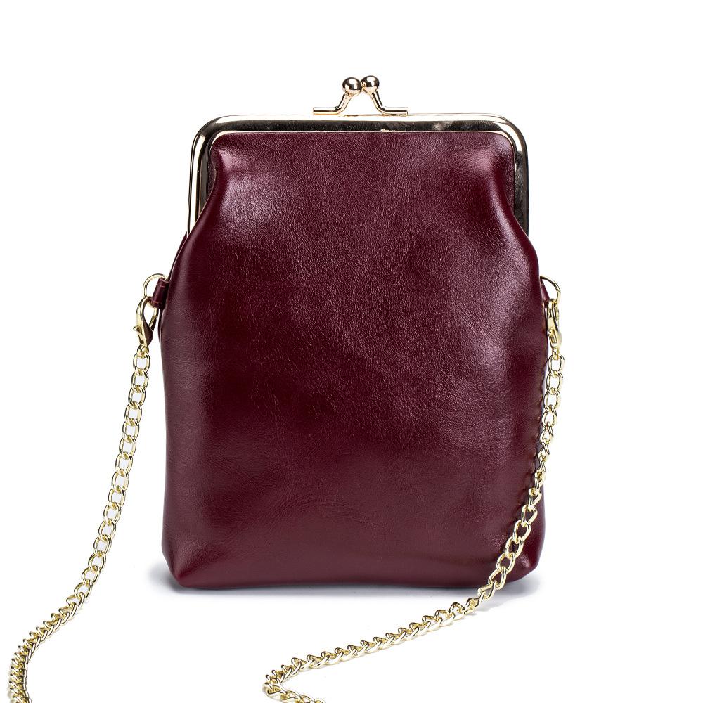 Sac à Main Vintage Cuir Pas Cher Bordeaux - Louise Vintage