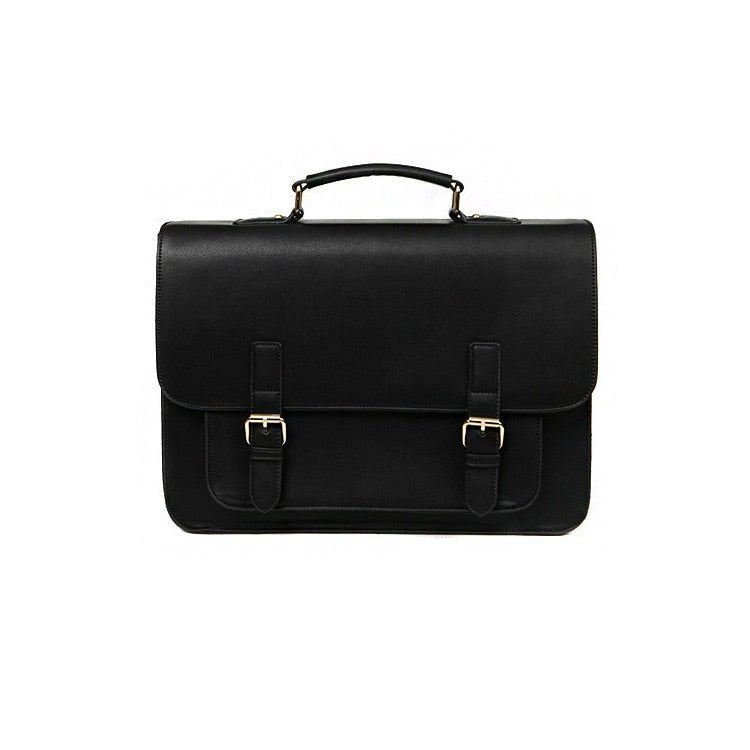 Sac Bandoulière Cartable Vintage Noir - Louise Vintage
