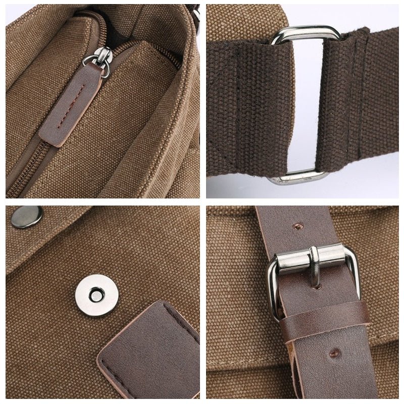 Sac Bandoulière Homme Vintage Kaki - Louise Vintage