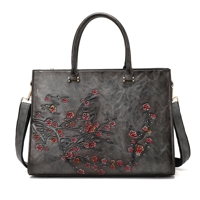 Sac de Cours Vintage Femme Gris - Louise Vintage