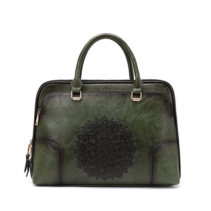 Sac Ordinateur Vintage Vert - Louise Vintage