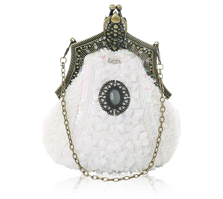 Sac Vintage Années 20 Luxe Blanc - Louise Vintage