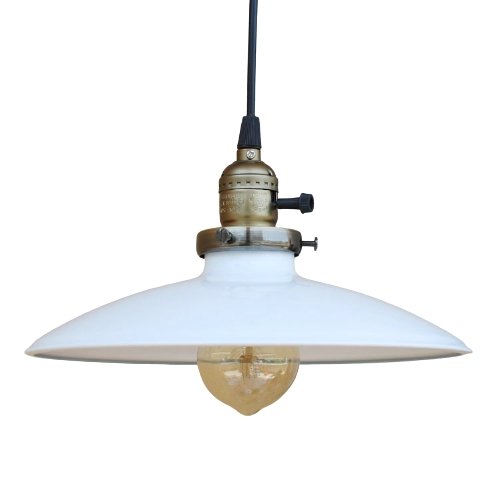 Suspension Vintage Rétro Plate Blanche - Louise Vintage