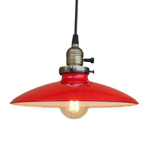 Suspension Vintage Rétro Plate Rouge - Louise Vintage