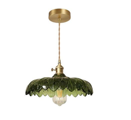 Suspension Vintage Verre Feuille - Louise Vintage