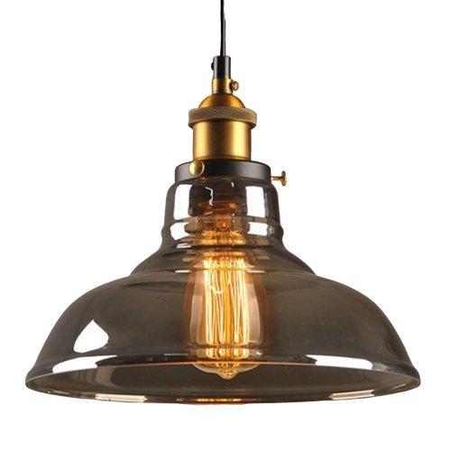 Suspension Vintage Verre Gris 20 cm - Louise Vintage