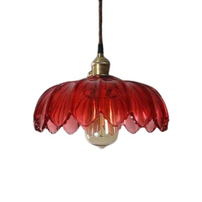 Suspension Vintage Verre Rouge - Louise Vintage
