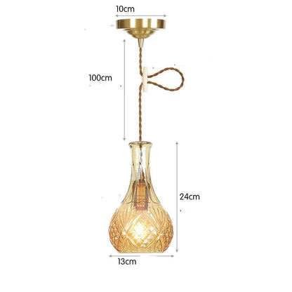Suspension Vintage Verre Spirale - Louise Vintage