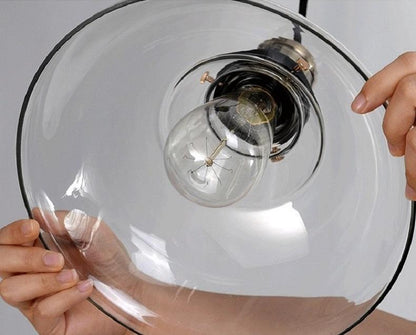 Suspension Vintage&lt;br&gt; Verre 28 cm - Louise Vintage