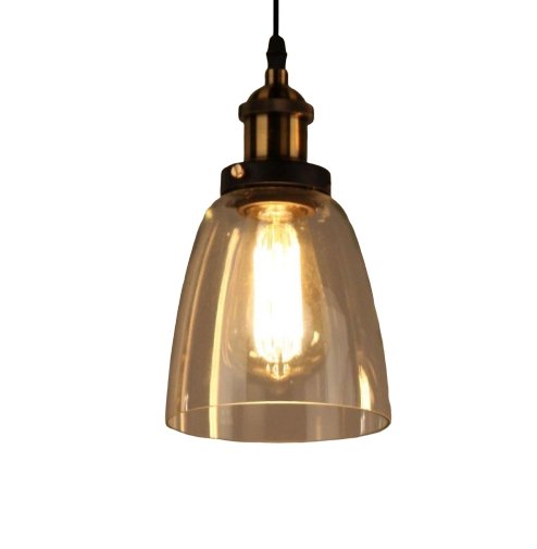 Suspension Vintage<br> Verre Fumé 14 cm - Louise Vintage