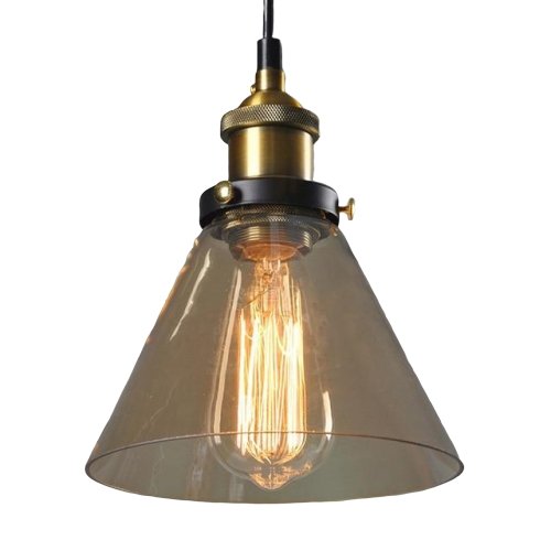 Suspension Vintage<br> Verre Fumé 18,5 cm - Louise Vintage