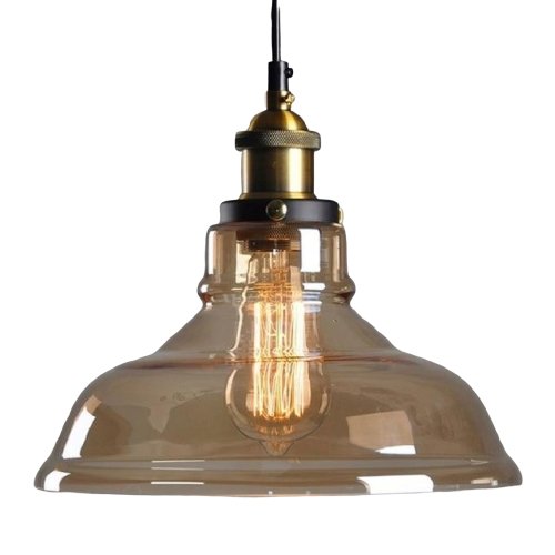 Suspension Vintage<br> Verre Fumé 28 cm - Louise Vintage