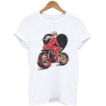 T Shirt Rétro Femme Moto Blanc - Louise Vintage