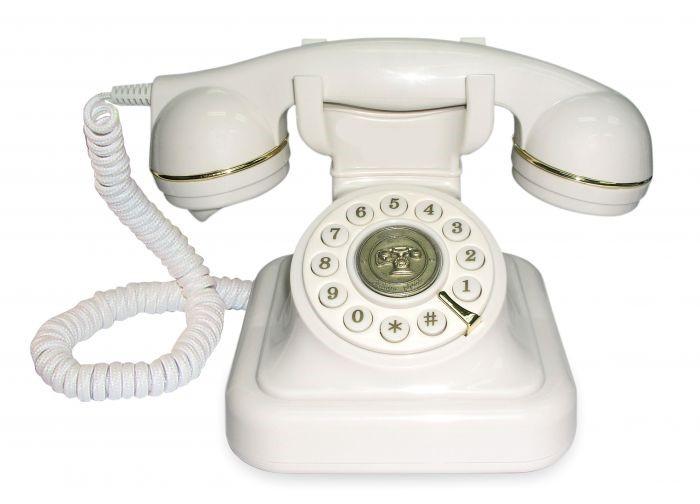 Téléphone Vintage Compatible ADSL Blanc - Louise Vintage