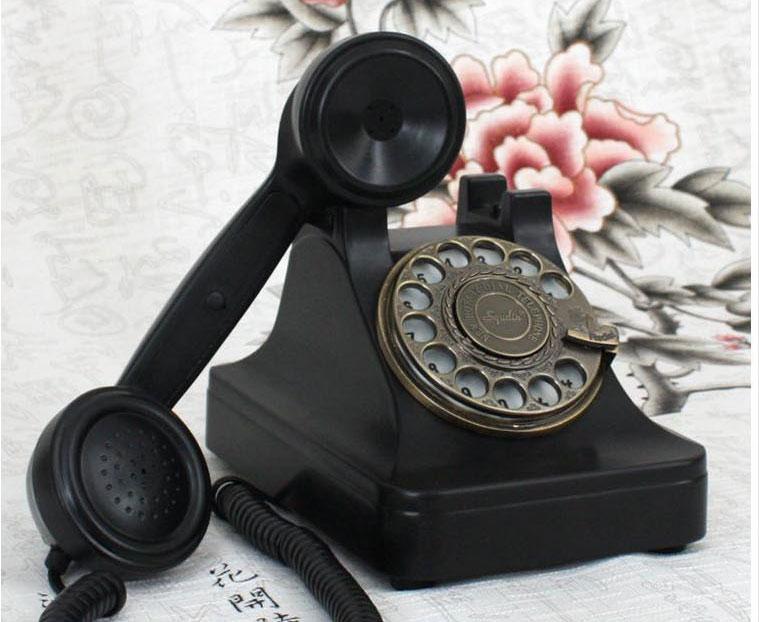 Téléphone Vintage&lt;br&gt; Mains Libres Noir - Louise Vintage