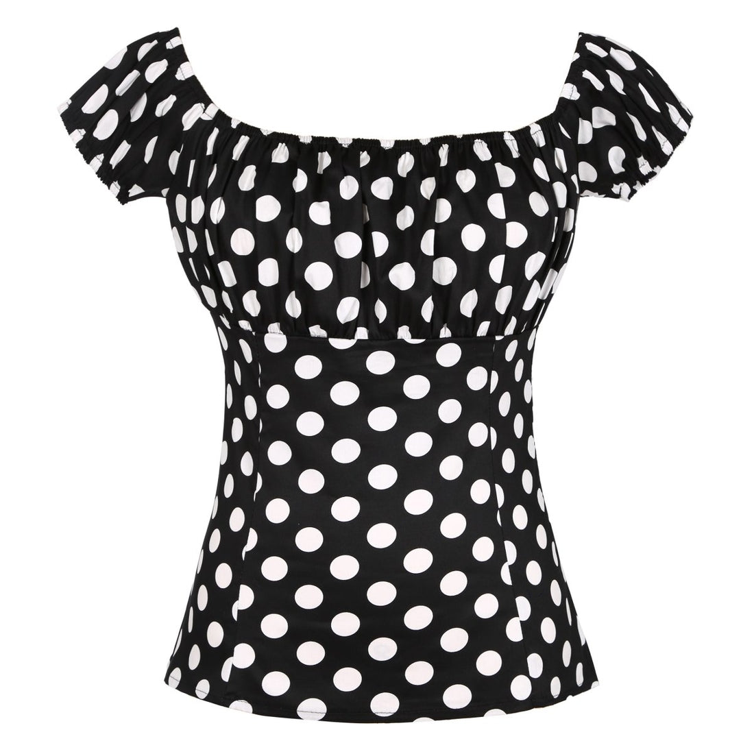 Top Vintage Années 50 Noir Pois - Louise Vintage